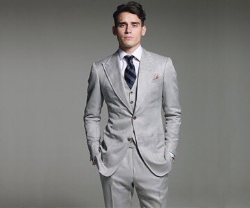 灰 西裝 外套 白 襯衫