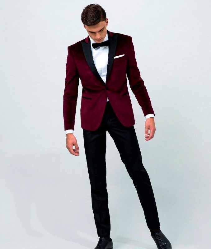 酒紅色晚宴西裝