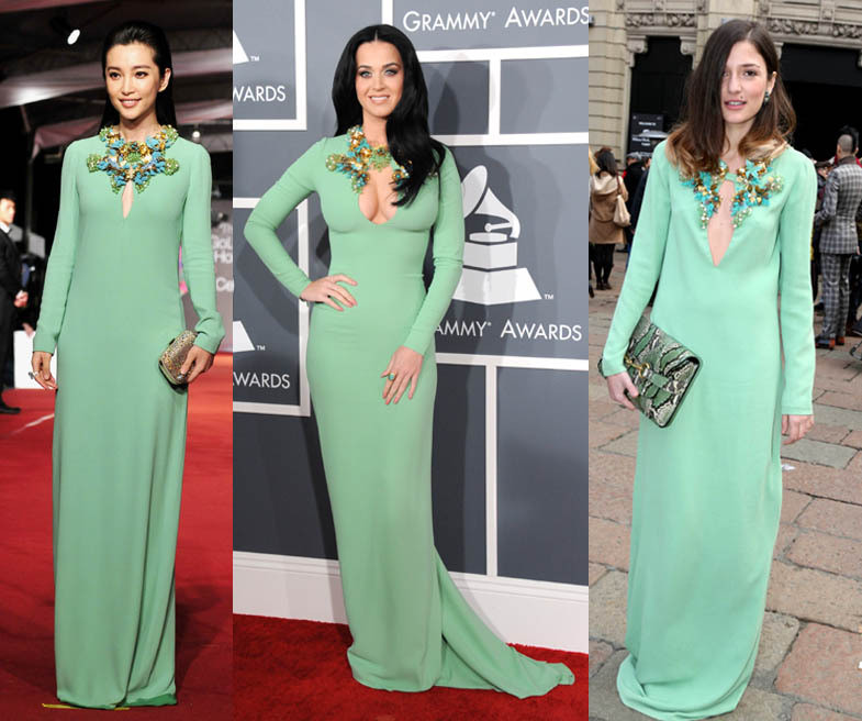 different girls in same dress 三個不同的女星穿著同款的洋裝,效果截然不同